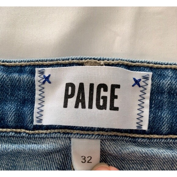 Paige Jeans Patch Pocket Nellie Crop Size 32 Blue Hyden Wash Wide Leg High Rise - Picture 2 of 11